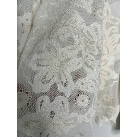 Sundance Reach For Beauty Top Sheer Cami XS Marshmallow Ivory Lace Crochet Boho - Picture 5 of 15